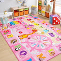 Chicrug Educational Kid Area Rug for Playroom, 6x9 Feet TPR Non Slip Kids Classroom Carpet Rug for Learning ABC Animal, Shape Color Fruit, Washable Play Mat Rug for Children Nursery Toddler Room Decor