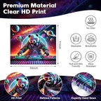NYZE Blacklight Tapestry Panda Music Wall Tapestry Art Party Banner Colourful Poster Design Tapestries for Hip Hop College Dorm Room Bedroom Wall Decor 59in×51in