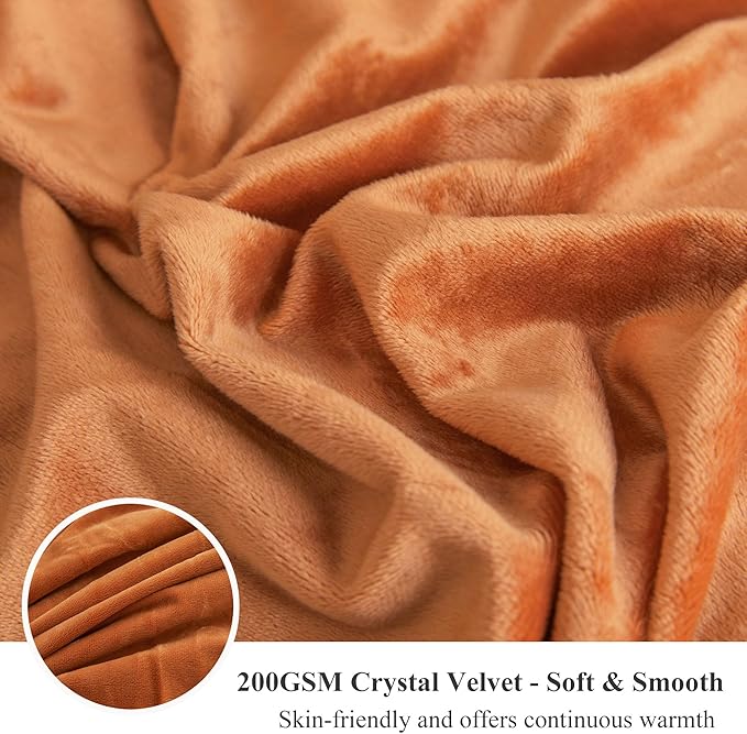 XeGe Fluffy Faux Fur Duvet Cover Set, Luxury Ultra Soft Plush Shaggy Terracotta Bedding Set 3 Pieces Velvet(1 Fuzzy Comforter Cover + 2 Furry Pillow Cases), Zipper Closure (King, Burnt Orange)