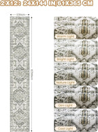 Hallway Runner Rug 2x12, Extra Long Washable Runner Rugs with Rubber Backing, Non Slip Runner, Vintage Rug Runners for Kitchen Laundry Room Entryway (Grey/Beige,2'x12')