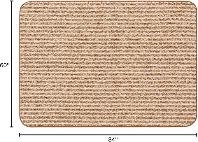 House, Home and More Skid-Resistant Carpet Indoor Area Rug Floor Mat - Praline Brown - 5 Ft X 7 Ft - Non Slip Rubber Backing, Stain Resistant, Dog Friendly, Living Room Bedroom Kitchen Entryway
