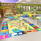 Educational Kids Rug 3x5ft - Alphabet, Numbers, Shapes & Seasons Learning Carpet, Washable Non-Slip Nursery & Classroom Mat for Playrooms, Durable Multi-Design Play Mat