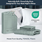 Olive + Crate Tencel Eucalyptus Cooling Duvet Cover Set- Hypoallergenic, Lyocell Tencel Duvet Cover - Soft, Temperature Regulating with Hidden Button Closure & Corner Ties - King Size [Eucalyptus]