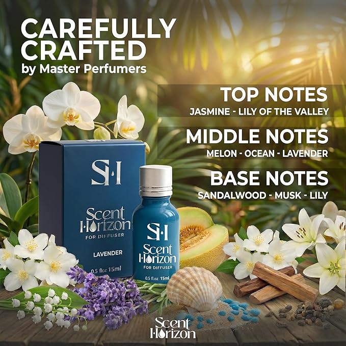 Lavender No.1011 Hotel Diffuser Oil Refill, 0.5 Fl oz | 15ml, Luxury Home Scent Fragrance Oil for Diffuser Ultrasonic and Waterless Diffuser Oil and Crafting, Long-Lasting Aroma