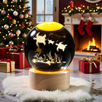 Sea Turtle Gifts for Women Men 3D Sea Turtles Crystal Ball with Wooden Light Base Glass Turtle Figurine Home Decor Gift for Mothers Valentine's Day Christmas Birthday (Diameter 2.36 inches)