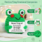 LEJIAJINW Graduation Gifts 2025 Daughter Granddaughter Funny Inspirational Cheer Up Gift for Friends Sister Women Birthday Emotional Affirmation Card for Her Positve Crochet Frog Animals Support