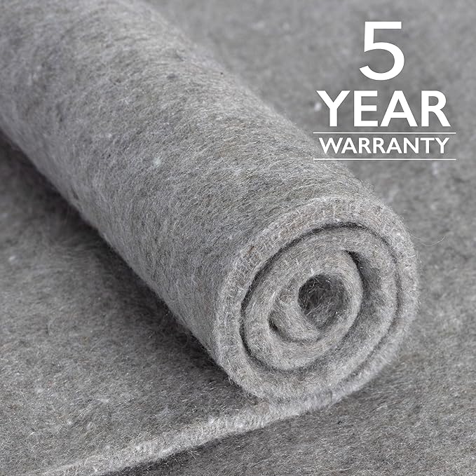 RUGPADUSA - Eco-Plush - 10'x12' - 3/8" Thick - 100% Felt - Extra Cushioned Rug Pad - Available in 3 Thicknesses, Many Custom Sizes