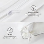 Bedsure 100% Rayon Derived from Bamboo Duvet Cover Queen Size - Lightweight Silky Cooling Comforter Cover Set for Hot Sleepers, Breathable & Moisture-Wicking Bedding Set, White