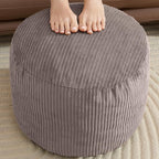 Pouf Ottoman Foot Stools with Foam Small Ottoman for Living Room Corduroy Ottomans Pouf 26x18in Foot Rest for Chair Brown Hassocks and Ottomans