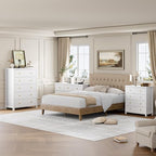 IDEALHOUSE Dresser for Bedroom, Chest of Dressers 37" Tall Dresser for Closet with 4 Drawers Chest with Clothes Storage Cabinet, Drawer Organizer for Bedroom, Living Room, Closet, Hallway, White