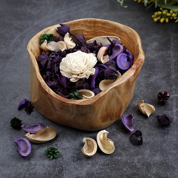 Qingbei Rina Spring Potpourri Bowl Filler, Lavender Scented Potpourri Dried Flower,Decorative Vase Filler,Home Fragrance Perfume Sachet, Bathroom Decor, 9.8 Oz(Purple)