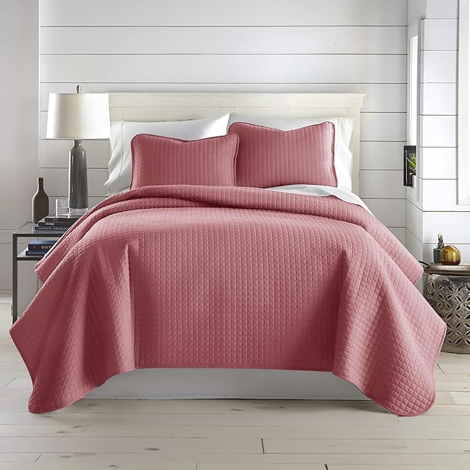 Southshore Fine Living, Inc. Oversized King Quilt Bedding Set with 2 Pillow Shams, Marsala Coverlet, King Size/California Bedspread, Soft Microfiber Bedding, Easy Care, Machine Washable, Marsala
