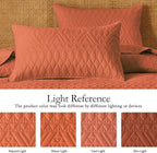 akkialla Twin Size Quilt Bedding Set,Burnt Orange Lightweight Microfiber Soft Bedspreads,Modern Style Geoetric Pattern Coverlet Set for All Seasons,2 Piece(1 Quilt,1Pillow Sham)