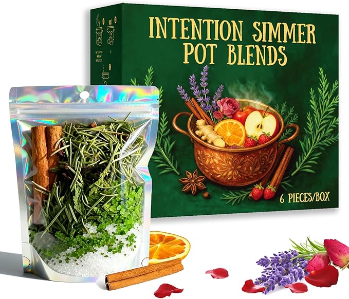 Intention Simmer Pot Blends, Simmer Pot for Stove Potpourri, Reiki-Infused Simmer Pot Potpourri Kit for Cozy Home Aroma, Meditation & Ritual Spaces-6pcs/set (chai)