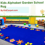 KIDCARPET.COM Alphabet Garden Rectangle Classroom Rug | Bordered Area Rug for Preschool Daycare Learning, 6' x 8'6"