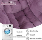 Lazy Chair with Ottoman, Reading Chair with a Pillow, Leisure Sofa Armchair with Ottoman, Large Accent Lounge Chair for Bedroom, Living Room, Dorm Room, Plush Purple