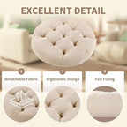Meditation Floor Pillow, Round Floor Cushions for Adults, Button Tufted Seat Cushions for Yoga Tatami Living Room, Beige, 22 x 22 x 4 in