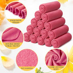 24 Packs Fleece Throw Blanket Soft Warm Lightweight Fleece Blanket Cozy Throw Bulk for Bed Couch Sofa Home Office Wedding Gifts Suitable for Seasons, 50 x 60 Inches(Peach Pink)