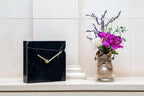Solid Marble Modern Mantle Clock, Minimalist Clock - Sleek Marble Fireplace Decor with Unique Streaks, Square Analog Design for Decorations in Living Room and Mantel Decoration Fireplace