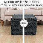 20x20x14 Inches Fluffy Square Pouf Ottoman - Plush Furry Ottoman Foot Rest Stool with High-Density Foam, Versatile Floor Seating for Living Room (Gray)