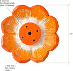 Clay Ceramic Incense Holder Orange Flower Design| Eco-Friendly Incense Burner Ash Catcher |Incense Sticks Stand | Handmade on Potter's Wheel & Hand-Painted