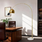 77” Arc Floor Lamp for Living Room, Upgraded Gold Standing Lamp with Remote, 3 Color Temperatures & Brightness Adjustable, Modern Arched Floor lamp for Bedroom,Office, Antique Brass, LED Bulb Included