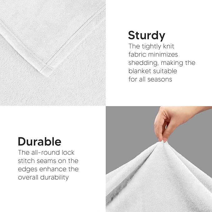 Utopia Bedding White 300GSM Fleece Blanket (Queen Size - 90x90 Inch) Luxury Soft Bed Blanket (Bulk Pack of 9)