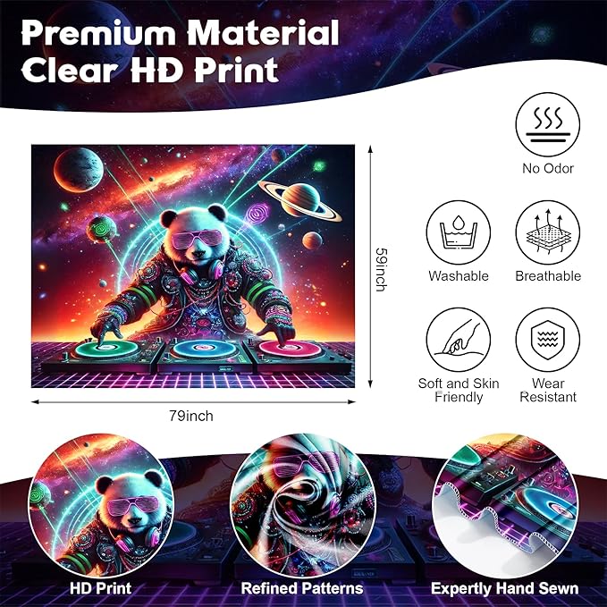 NYZE Astronaut Space Tapestry for Bedroom, Glow in the Dark Room Decor Wall Tapestries, Cool Galaxy Planet Wall Hanging, Wall Hanging for Men Guys Gamer Room Dorm Living Room 79x59 in