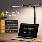 Large Desk Lamps for Home Office, 39.3" Architect Desk Lamp with Clamp, 24W Ultra Bright LED Desk Light Stepless Dimming Eye-Caring Office Desk Lamp for Study Work