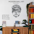 Overthinking Man Metal Wall Decor, Abstract Geometric Face Sculpture, Modern Line Art for Living Room, Office, Bedroom, and Contemporary Home Decor , Unique, Thought-Provoking Artwork for Minimalist Interiors (18 x 14 inches)