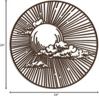 SIGNLEADER Metal Wall Art Decor Geometric Bronze Circle Landscape Modern Abstract Wall Sculpture Hangings Home Decoration for Living Room, Bedroom, Bathroom, Kitchen, Outdoor - 24" Bronze