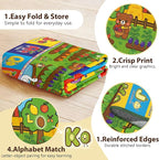 Upgrade Ultra Non Slip Kids ABC Rug for Kids Playroom, 5x8 Washable Alphabet Educational Learning Play Mat for Toddlers Baby Boys Girls, Colorful Farm Carpet for Nursery, Classroom & Bedroom, 60"x96"