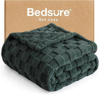Bedsure GentleSoft Dark Green Throw Blanket for Couch - Super Soft Cozy Blankets Gifts for Women Men Girls, Cute Small Fleece Throws for Bedroom Home Decor, 50x70 Inches