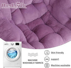 Lazy Chair with Ottoman, Large Purple Lounge Accent Chair with Ottoman and FA Throw Pillow, Comfy Plush Reading Chair for Living Room Bedroom Dorm Room Office Apartment Relaxing Use