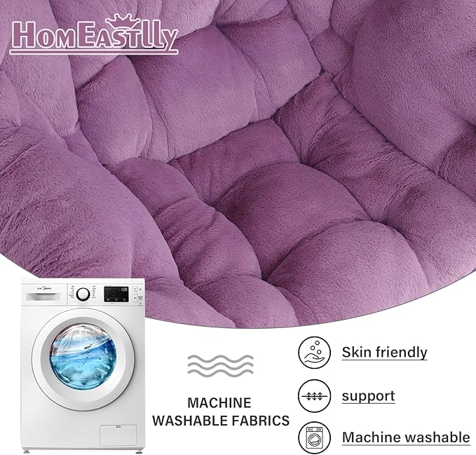 Lazy Chair with Ottoman, Large Purple Lounge Accent Chair with Ottoman and FA Throw Pillow, Comfy Plush Reading Chair for Living Room Bedroom Dorm Room Office Apartment Relaxing Use