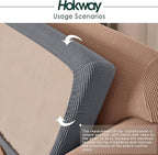 Hokway Stretch Couch Cushion Slipcovers Reversible Cushion Replacement Slipcovers Sofa Cushion Covers(Light Grey, 2)