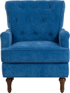 KEIKI Upholstered Accent Chair for Living Room and Bedroom,Heavy-Duty Fabric Armchair with Reinforced Wood Frame, Supportive Seat Cushion, Stable Retro Legs, Lounge Chair for Reading, Work