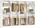 Unikito 100” Closet System, 8.3FT Wood Closet Storage Organizer with 8 Hanging Rods, Adjustable Large Walk in Wardrobe Closet Tower, Sturdy Clothes Garment Rack, Easy Assembly, Set of 4, White