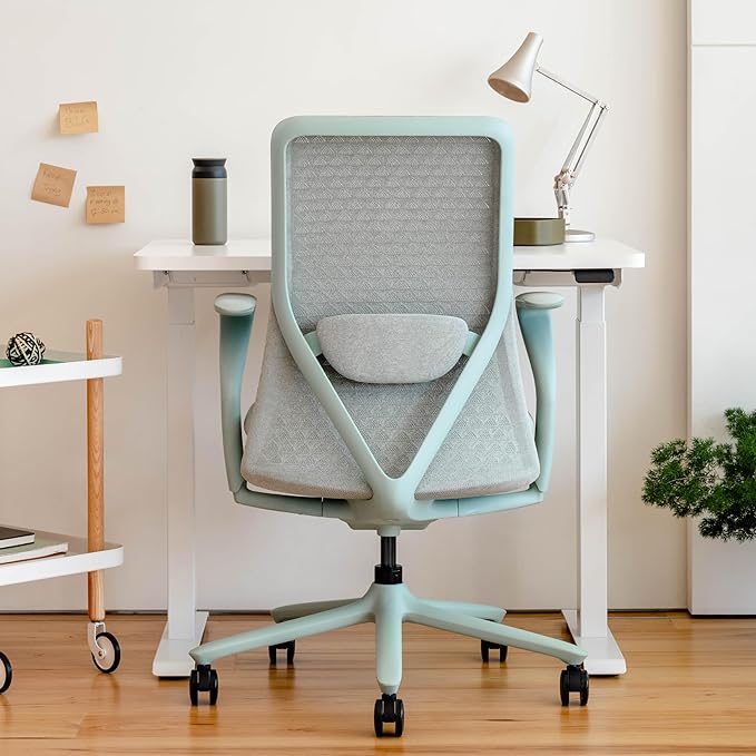 Branch Verve Chair - High Performance Executive Office Chair with Contoured Back and Adjustable Lumbar Support - High Density Foam Cushion and 3D Knit Back - Fits 5' to 6', Up to 275 lbs, Mint