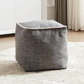 Louis Donné Unstuffed Pouf Cover, 17.7 Inch Square Ottoman Cover, Ottoman Pouf Foot Rest Footstool, Cute Soft Handwoven Footrest/Cushion for Bedroom Living Room ONLY Cover (Wheat-Colored)
