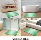 OLANLY Bathroom Rug Set 2 Piece, Soft Absorbent Microfiber Bath Mats and U-Shaped Contour Toilet Rug, Non-Slip, Machine Wash Dry, Plush Shaggy Bath Mats for Bathroom (30"x20"+24"x20", Green)