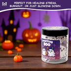 Positive Ghost Affirmation Jar – 60 Funny Emotional Support Ghosts, Boo Basket Stuffers for Women, Halloween Gifts for Women,Teens, Tween, Cute Halloween Basket Stuffers, Spooky Gifts