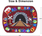 SAFECASTLE Alphabet Express Kids Educational Area Rug – 4'4" x 5'6" – Colorful Train ABC Learning Carpet for Playroom, Classroom, Daycare, Preschool, or Nursery – Durable Machine-Tufted Nylon Rug