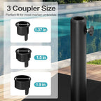 Patio Umbrella Base 43lbs Outdoor Umbrella Stand with Wheels, Heavy Duty Square Concrete Stand Market Umbrella, Black