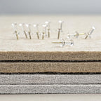 Bulletin Board, 36 x 24 Inches Felt Pin Board, Cork Alternative for Wall, 3' x 2' Foldable Self-Adhesive Vision Board with 20 Pushpins - Light Gray
