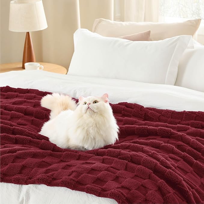 Bedsure GentleSoft King Size Blanket for Bed - Super Soft Cozy Blankets for Women Men Girls, Large Fuzzy Fleece Throw for Bedroom Decor, Red,108x90 Inches