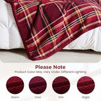 Sophia & William Throw Blanket for Couch Sofa(50x60 Inches) - Reversible Fluffy Soft Blanket, Gifts for Women, Red