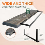 36" Acacia Live Edge Floating Shelves Set of 2 - Wall Mounted Wooden Shelf for Stylish Home Décor - Mocha Color 36x7.5x1.5 Inches