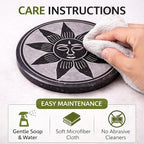 Marble Black Soapstone Incense Stick Holder | Handmade Round Incense Burner with Sun Carving | Decorative Ash Catcher for Home, Office, Meditation & Puja Décor