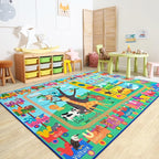 Kids Rug for Playroom, 5x7 ABC Educational Carpet for Classroom, Fun Alphabet Area Rugs for Learn Numbers Season Animal Weather and Shapes Playmat for Girls Boys Room Nursery Decor
